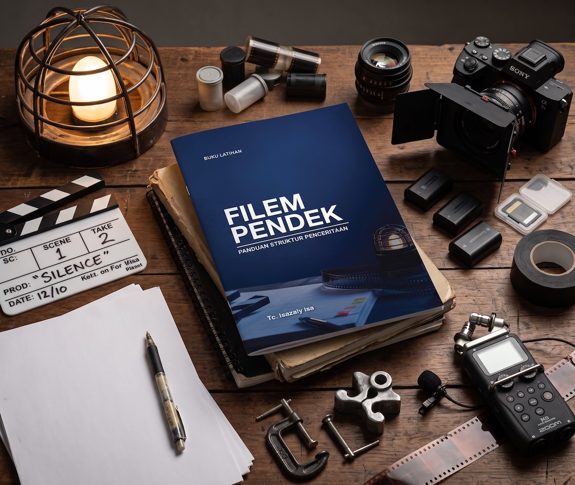 Buku Filem Pendek di atas meja